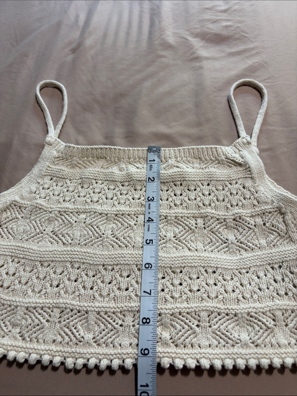 Zara Cream Knit Crochet Crop Cami - Picture 7 of 7